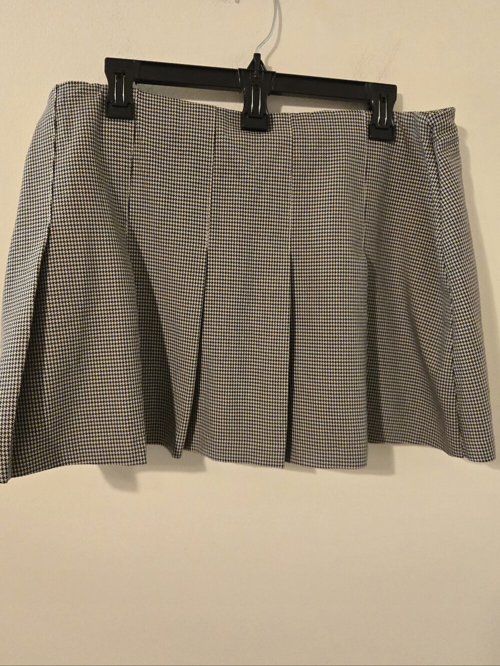 Abercrombie & Fitch Hardware Pleated Wrap Mini Skort Houndstooth Size L - Picture 4 of 10